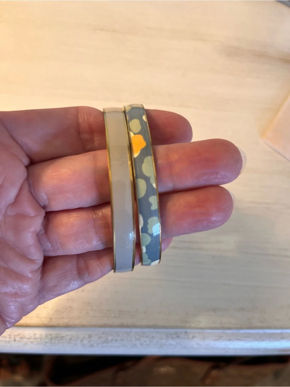 J Crew Gold-tone Enamel Bangle Bracelet Set